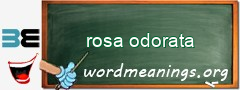 WordMeaning blackboard for rosa odorata